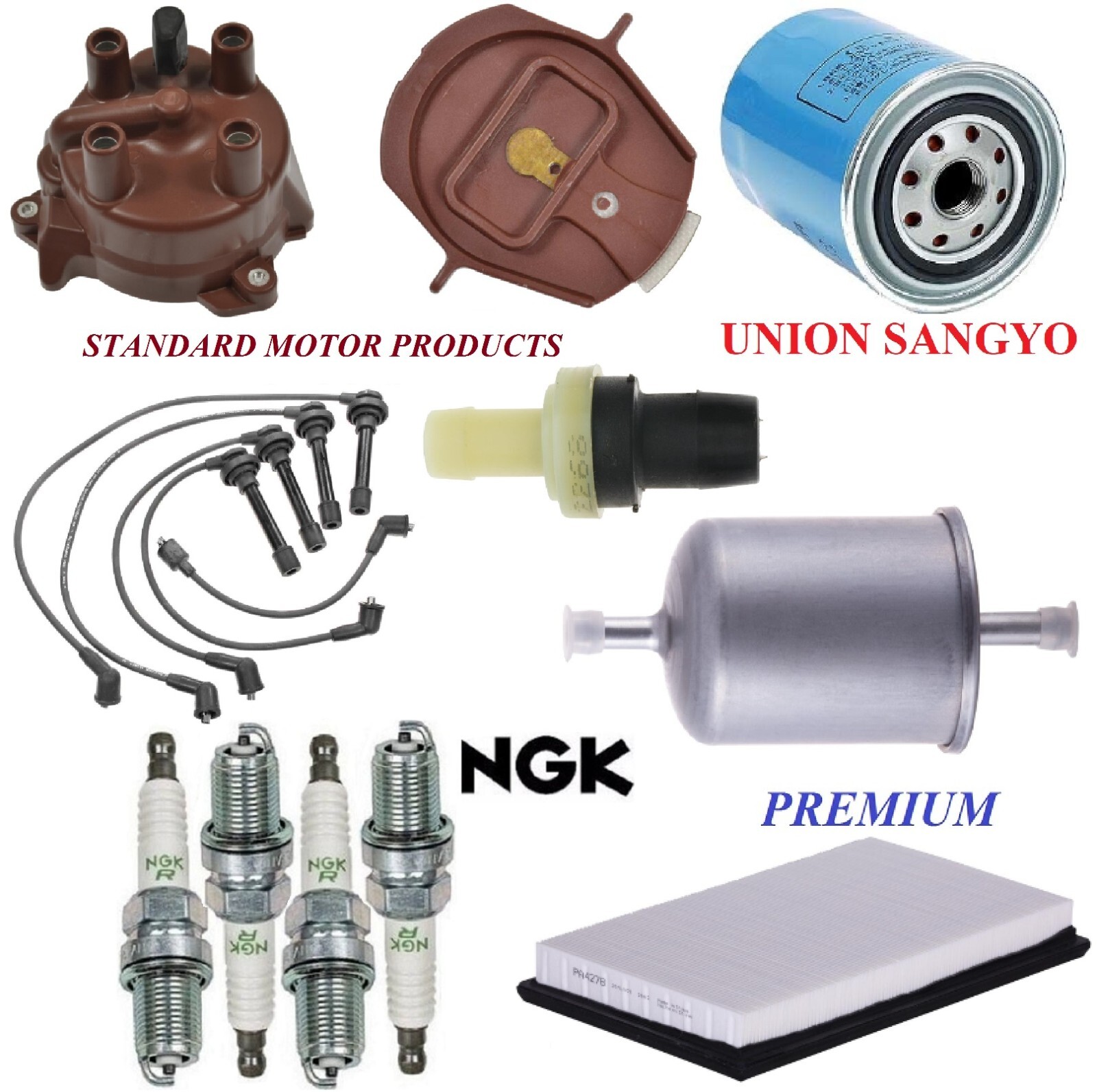 Tune Up Kit Filters Cap Wire PCV Valve Plugs for Nissan Sentra L4 1.6L 1995-1999