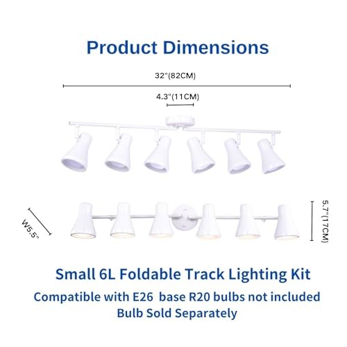 Foldable Track Lighting Fixtures, 6 Way Pivot Shade Ceiling LED Lights,Modern