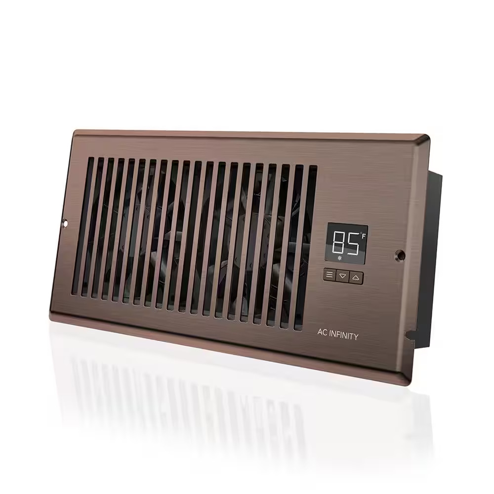 Airtap T4 120 CFM 4 In. X 10 In. Quiet Register Booster Fan with Thermostat Cont