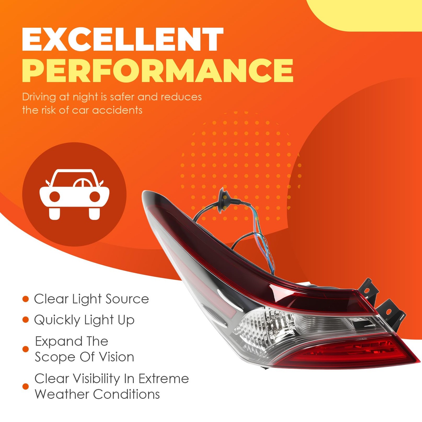 Outer Tail Light Driver Side Compatible with Camry LE SE 2021 Left