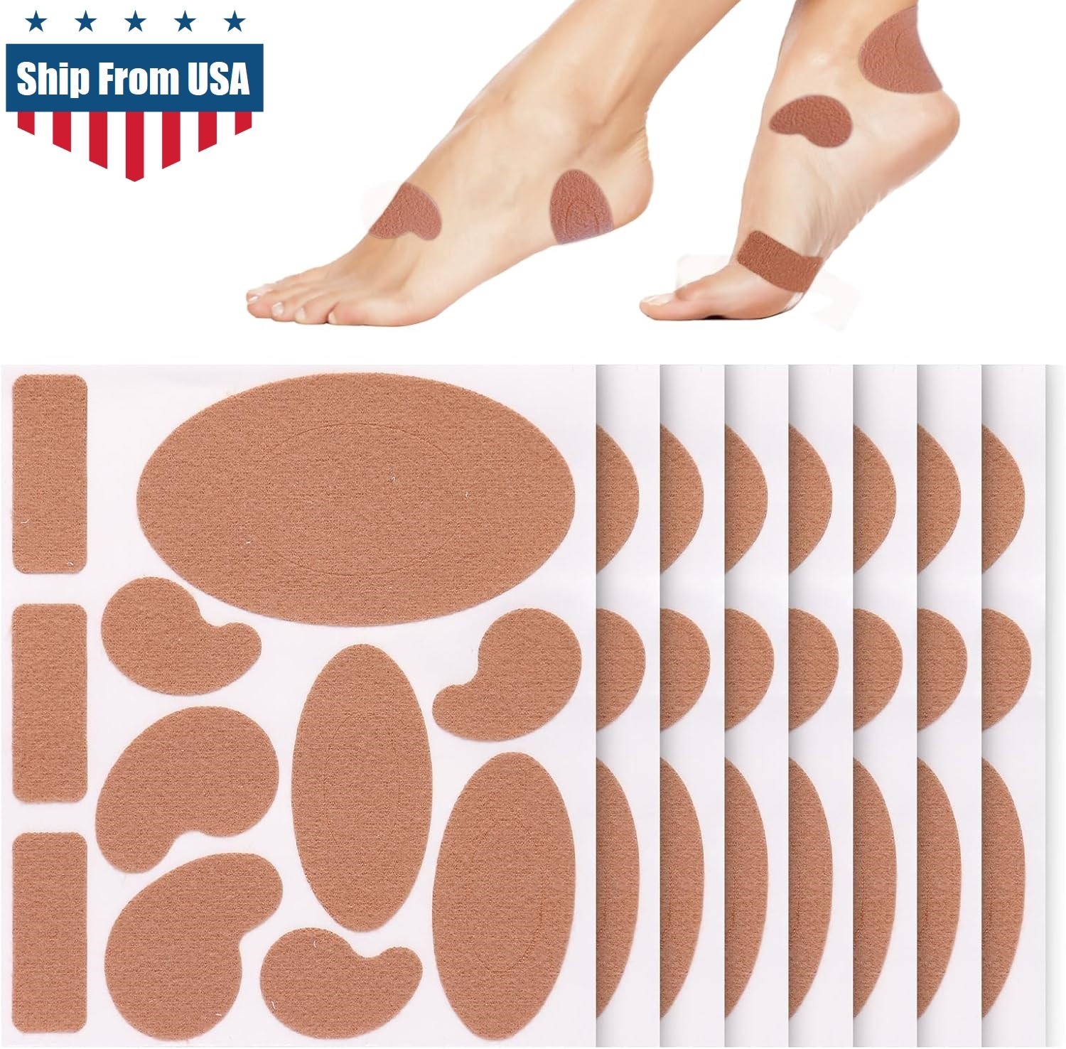 5 Sheets Moleskin for feet blisters Moleskin Tape Anti-wear Heels Stickers USA