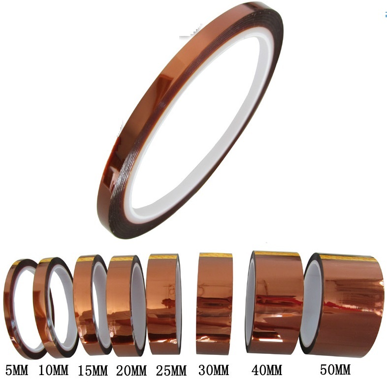 3/5/10/20/30/50mm x33M High Temperature Heat Resistant Insulation Tape Polyimide