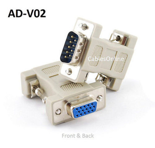 DB9 Male to HD15 VGA Female Multisync Video Adapter, CablesOnline AD-V02