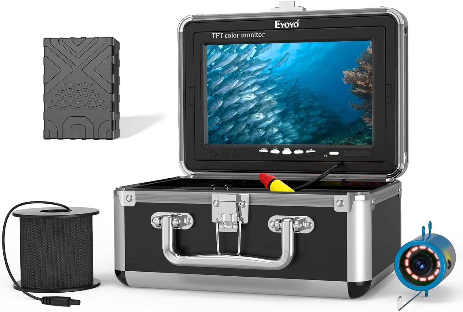 Eyoyo Underwater Fishing Camera 15M,1000TVL Camera,7'' Monitor for Ice Fishing