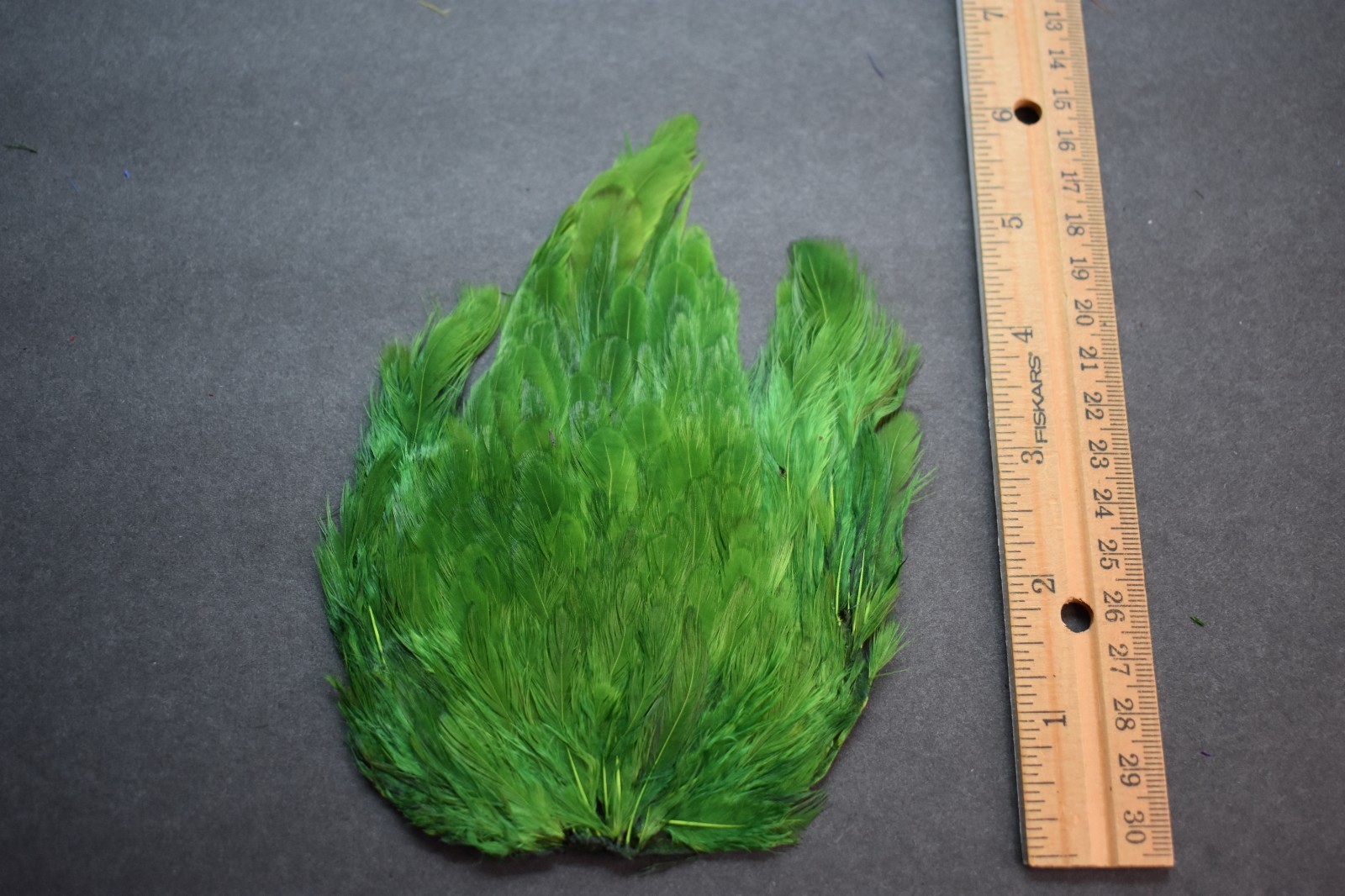 Lot 354, Dyed SHADES OF GREEN India Hen Back Saddle Feathers for Fly Tying