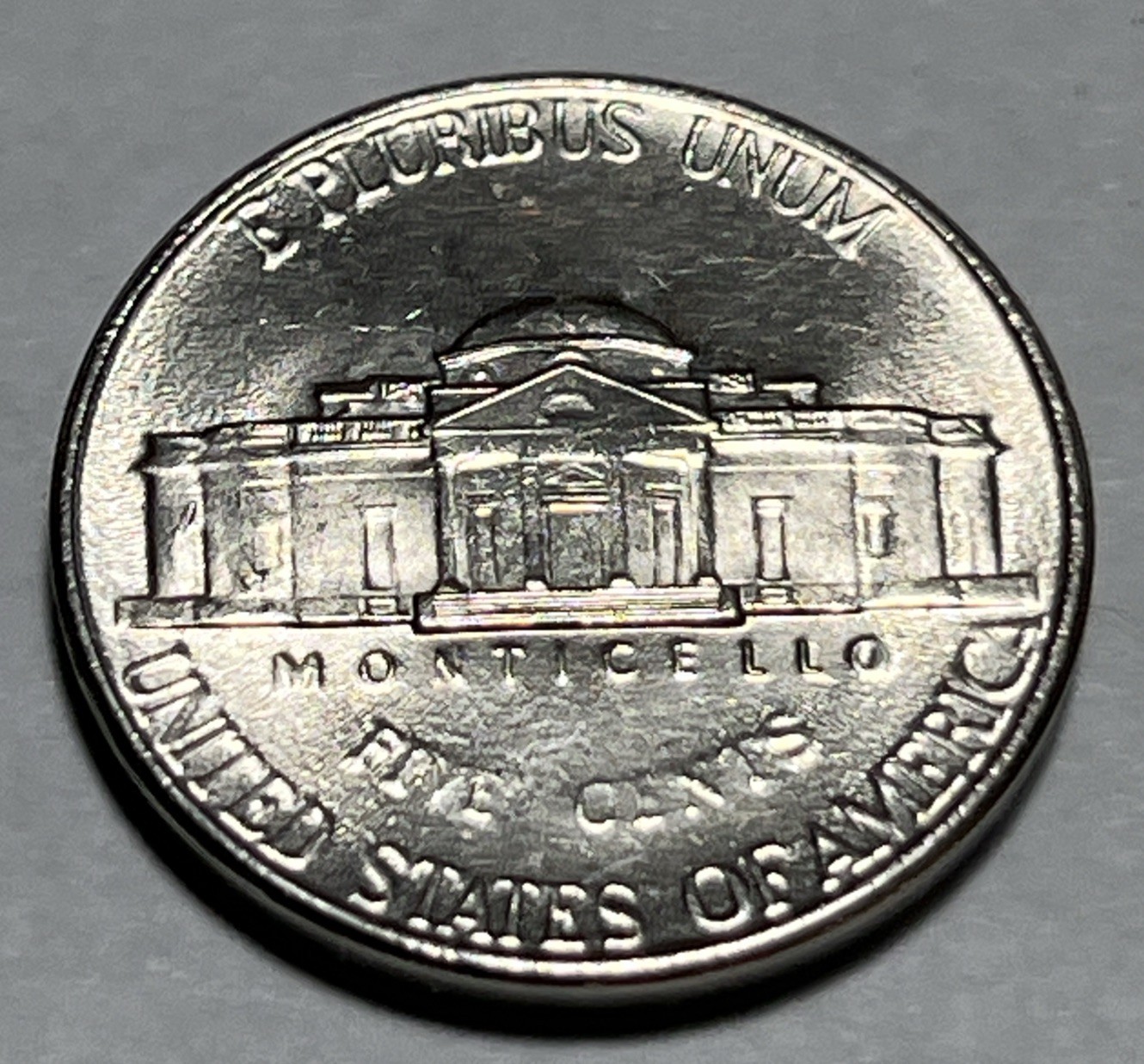 2002 P Jefferson Nickel Error Weak Strike Through Grease Faint Date & Lettering