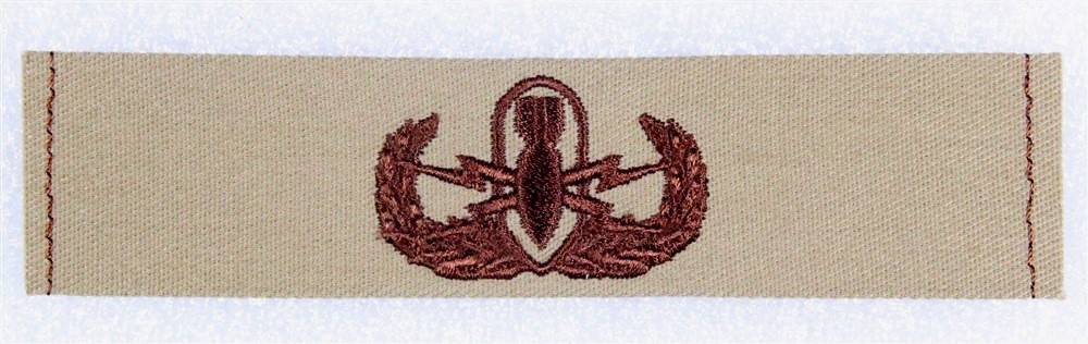 Cloth Army Badge: Explosive Ordnance Demolition (EOD) - brown on tan #3