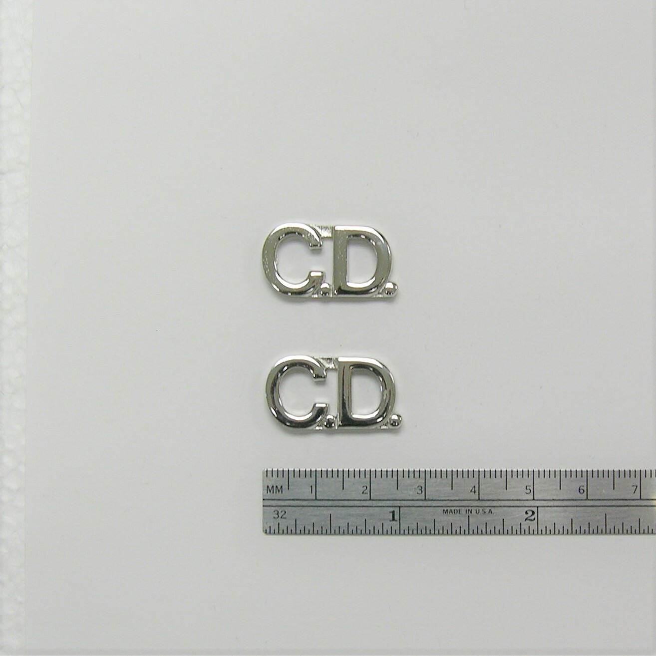 CD- Silver Police/Fire Collar Brass - Pin and Clutch - NEW - Rank Insignia
