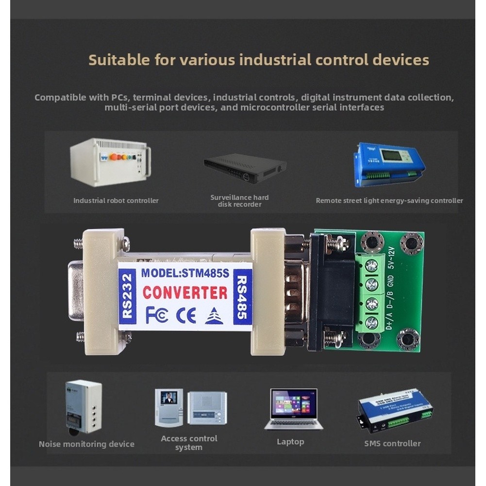 Passive RS232 to RS485 Serial Port Converter Adapter with Long Range Support