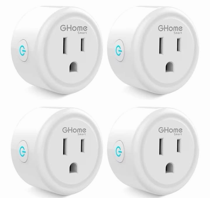 GHome Smart Mini Plug Wi-Fi Outlet Socket Alexa Google Home 4 Pack White