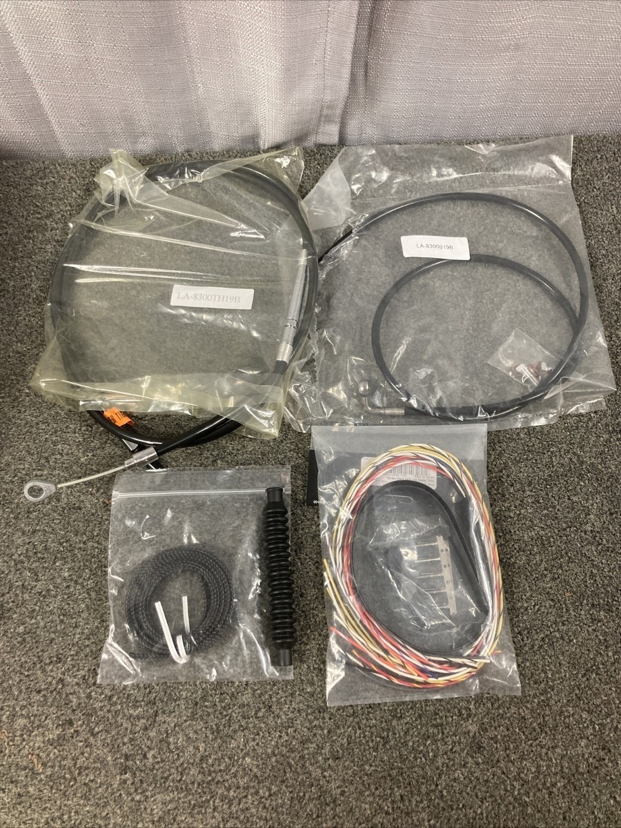 NEW LA CHOPPERS LA-8300KT2-19B Black Vinyl Handlebar Cable/Brake Line Kit