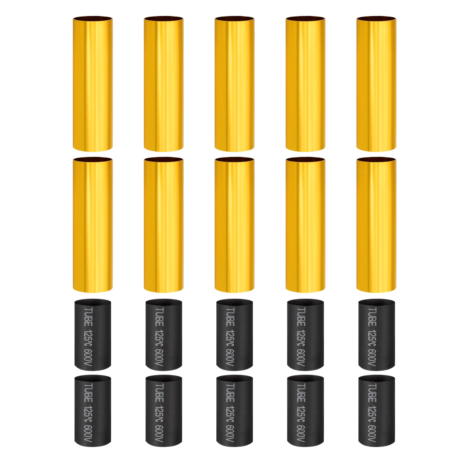 10Pcs 3" Tall E12 Candle Covers Sleeves with Insulation Tube, Swimming Gold