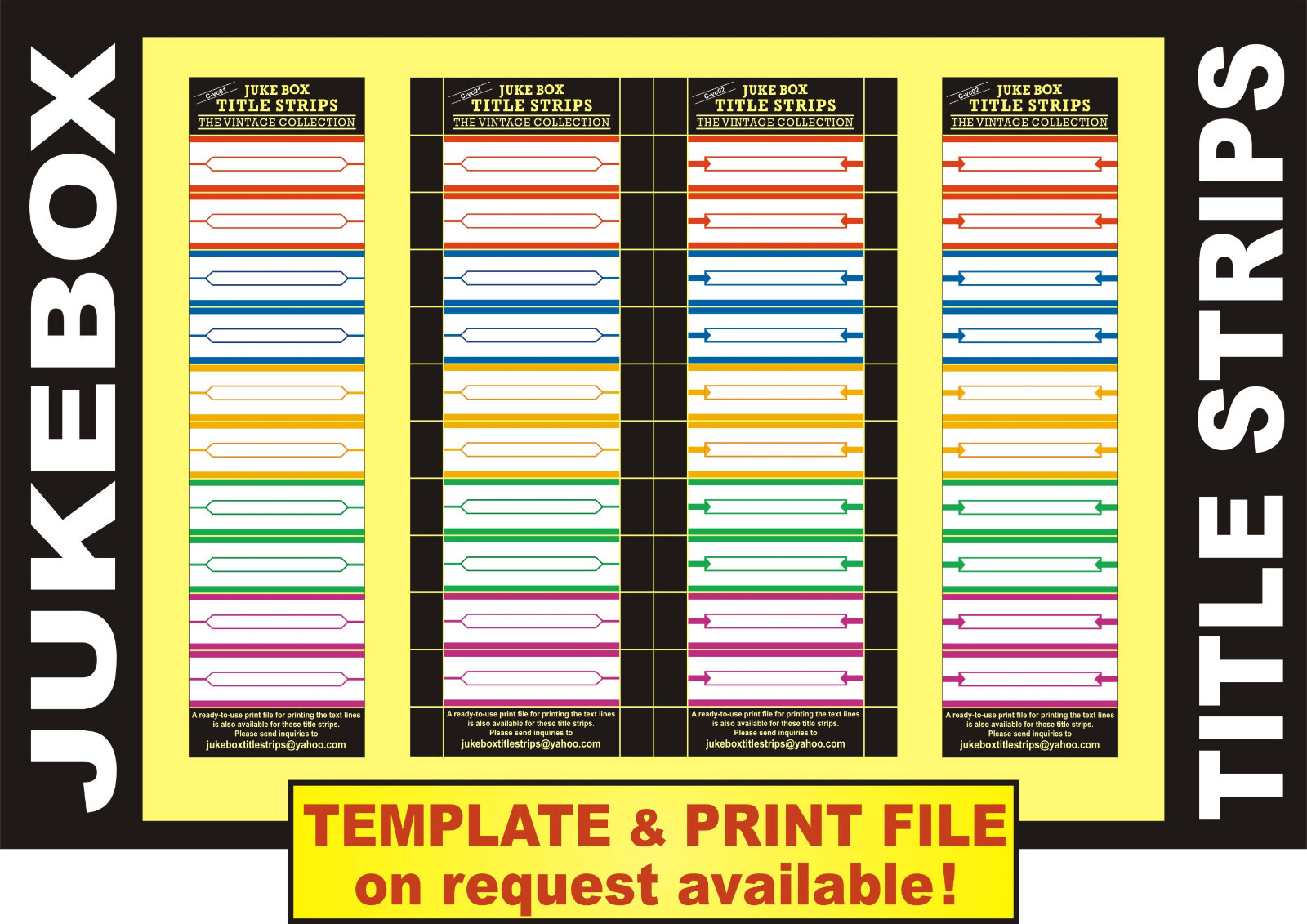 U1Cvc0102 ⭐ 300 Jukebox TITLE STRIPS  ⭐ BLANK SHEEDS f. SEEBURG, NSM, WURLITZER
