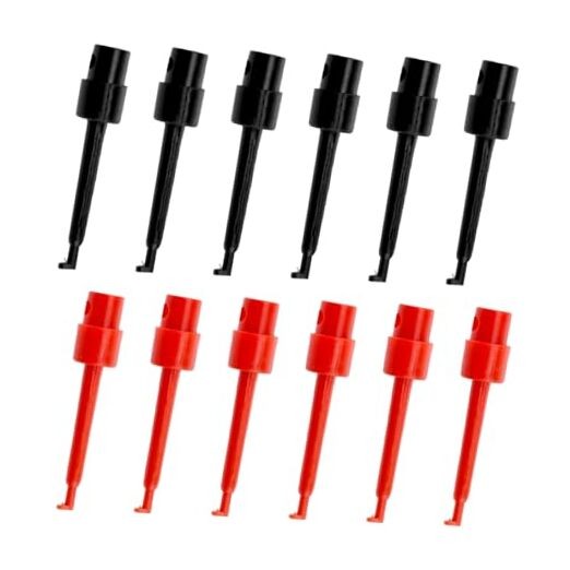 12 Pcs Test Hook Clips Multimeter Test Kit Grabber Test Probe for Wire