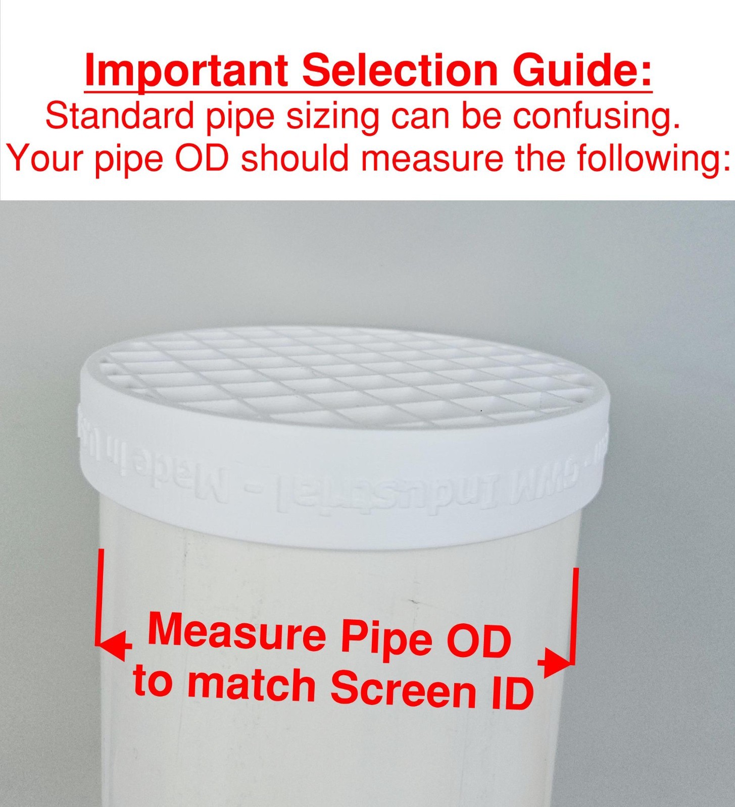 4" PVC Pipe End Cap with Integral Screen for Socket Fit on 4-1/2" OD Pipe
