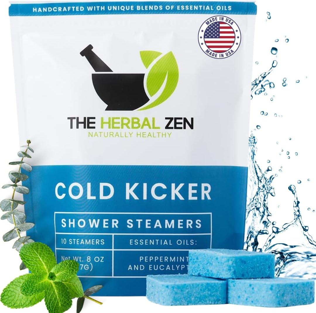 Cold Kicker Shower Steamers Aromatherapy for Relief - USA Made - Peppermint & Eu