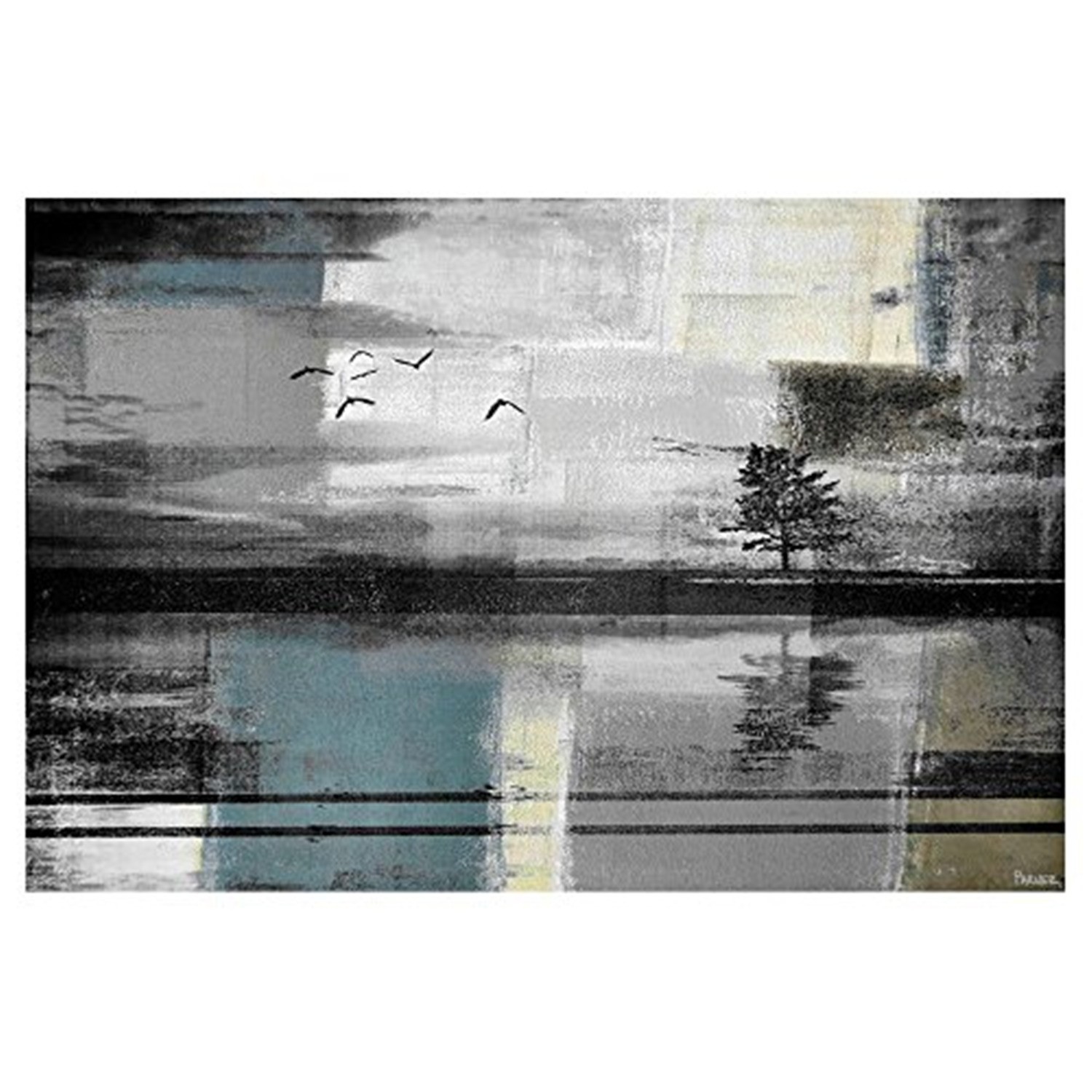 Peaceful Lake by Parvez Taj Painting Print on Wrapped Canvas