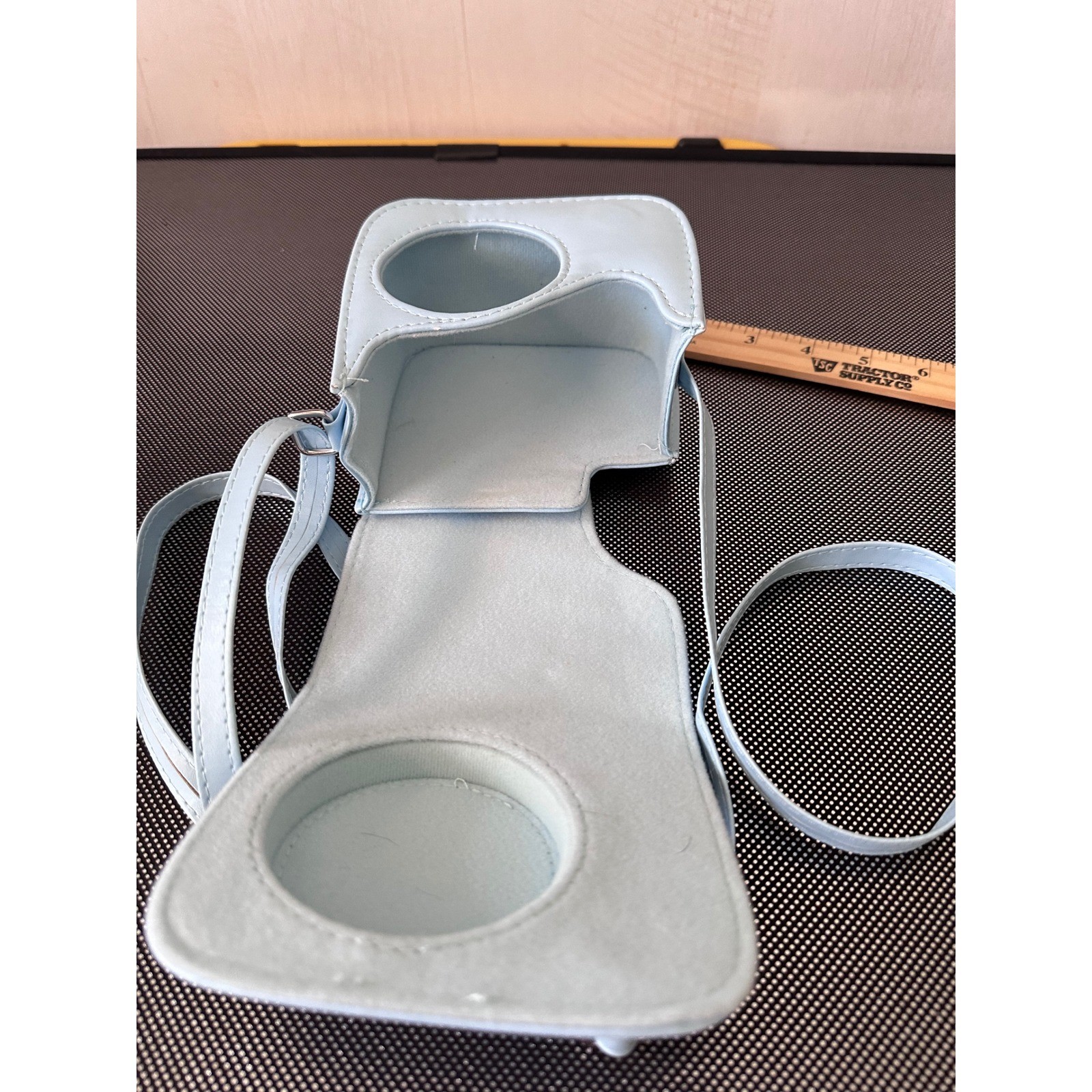 Fujifilm Instax Mini Camera Case Light Blue Synthetic Leather Crossbody Strap