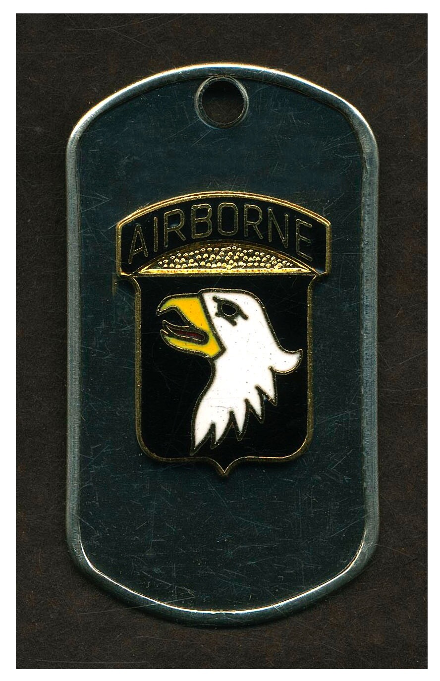 Stainless Steel Dogtag with US Army 101st Airborne Div Crest  L062