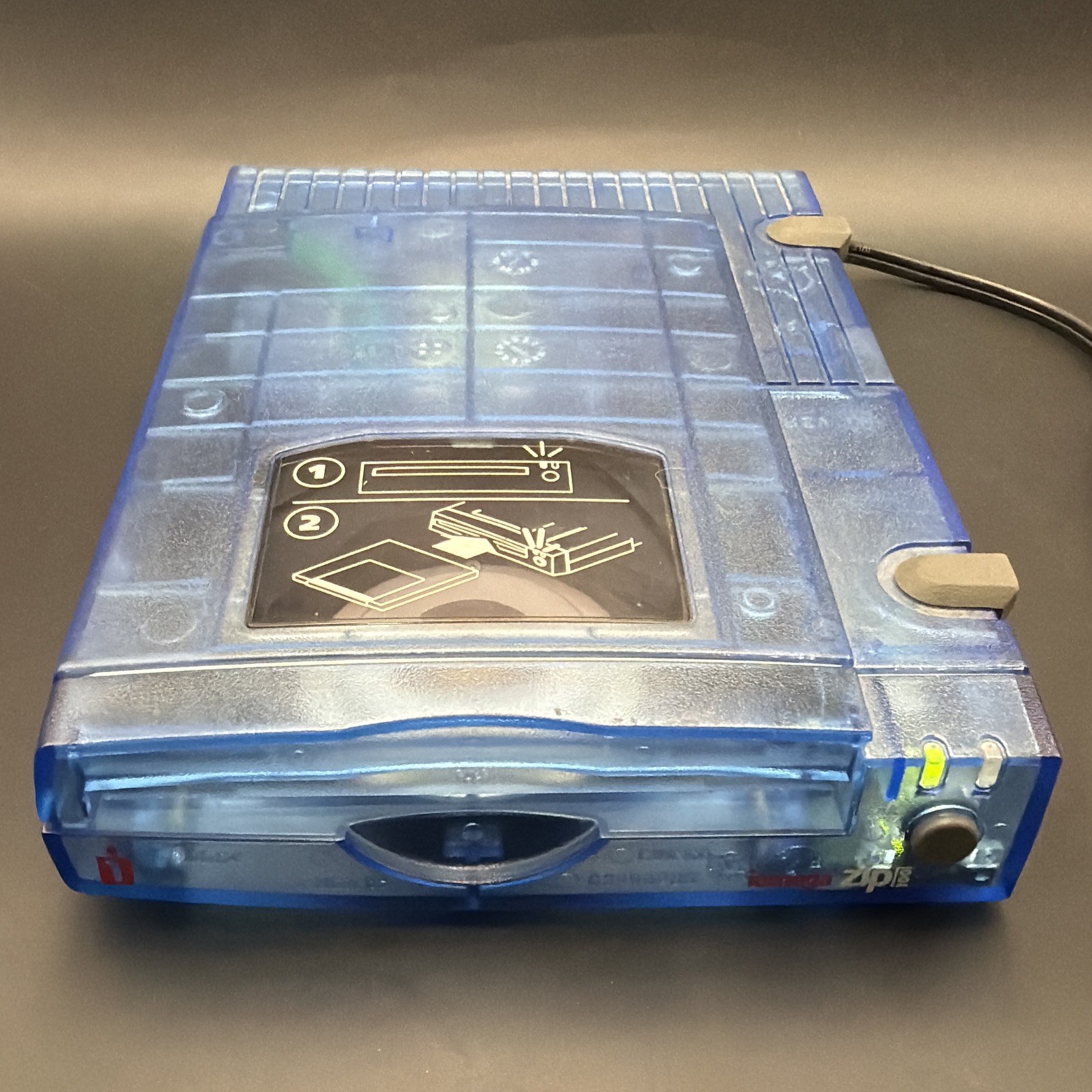 Iomega Zip Drive Z100USB Blue Clear + AC Adapter - WORKS
