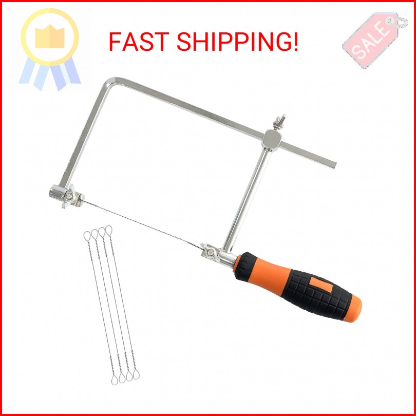Sutekus Coping Saw Hand Saw Wire Jigsaws Fret Saw with Extra 5 Spiral Wire Blade