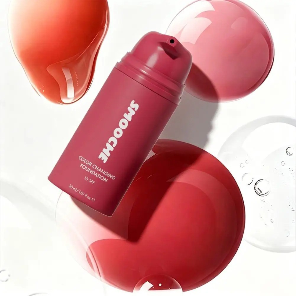 SMOOCHE Color Changing Foundation 30ml – Self Adjusting Natural Coverage Makeup