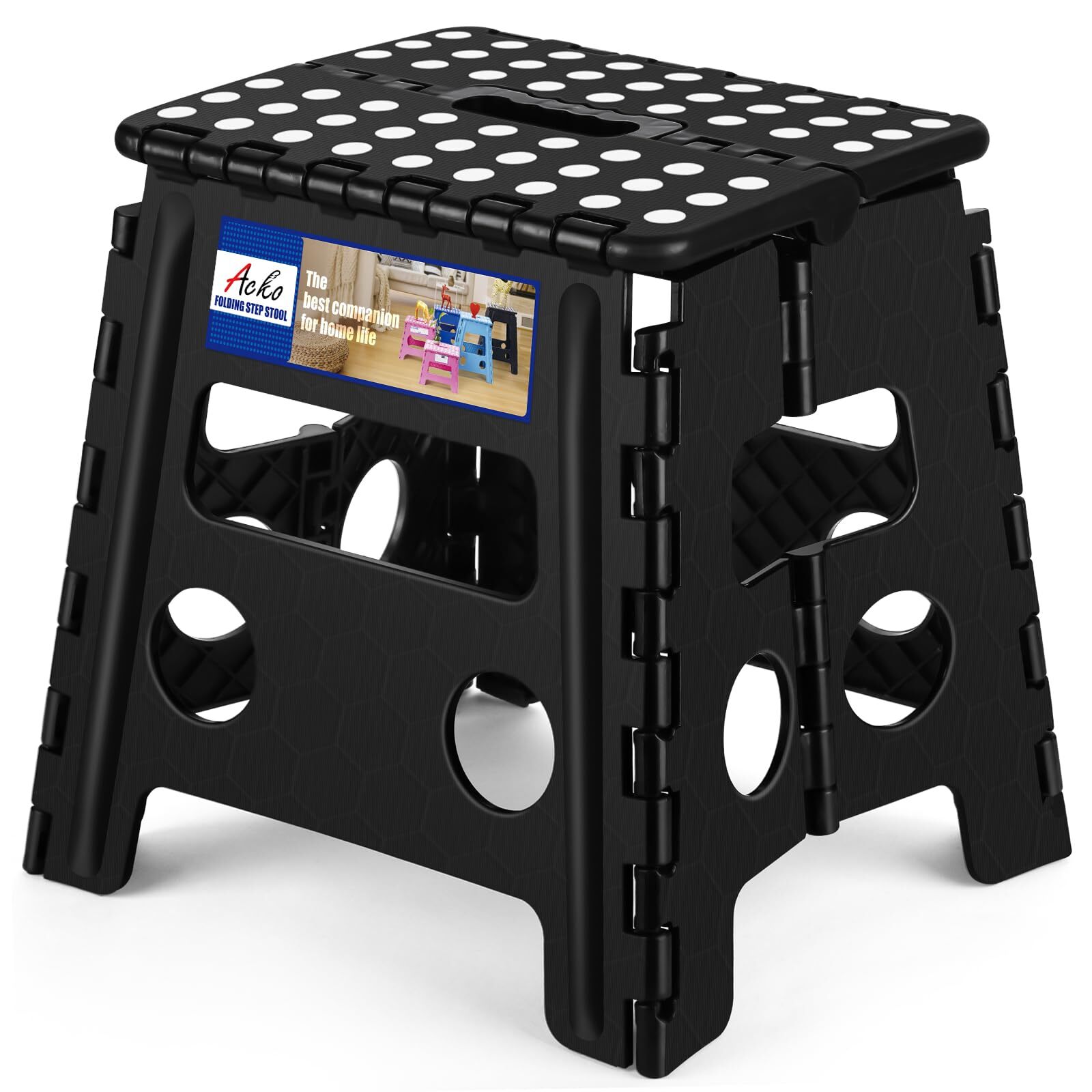 FOLDING STEP STOOL 13 INCH HEAVY DUTY PLASTIC FOLDABLE STEP STOOL FOR KIDS AND A