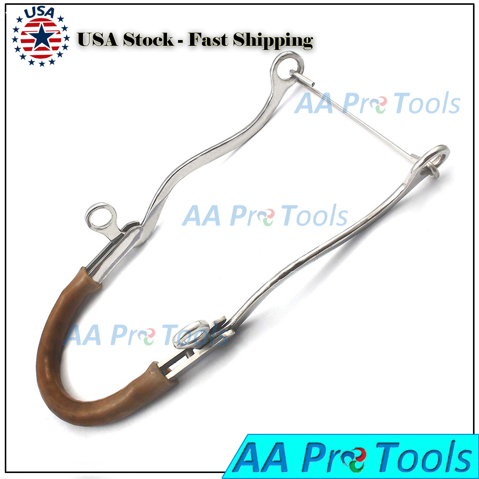 AAPRO 2 PCS OF Rubber Nose Hackamore 8"- Stainless Steel BT-001