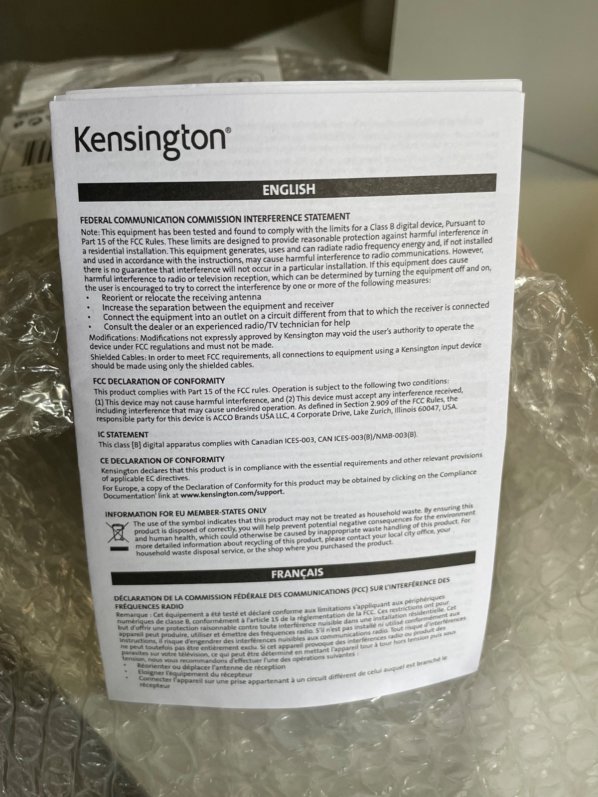 Kensington® Classic USB-C Headset with Mic