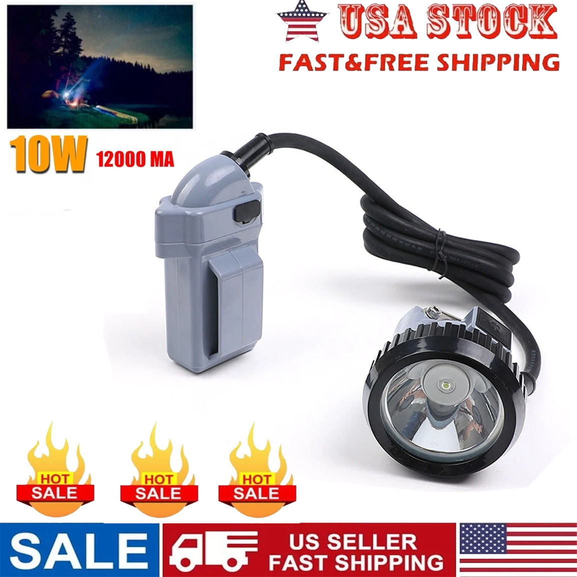 Led Mining Lamp Safety Headlight Coon Hunting Light Rechargeable Mining Lights