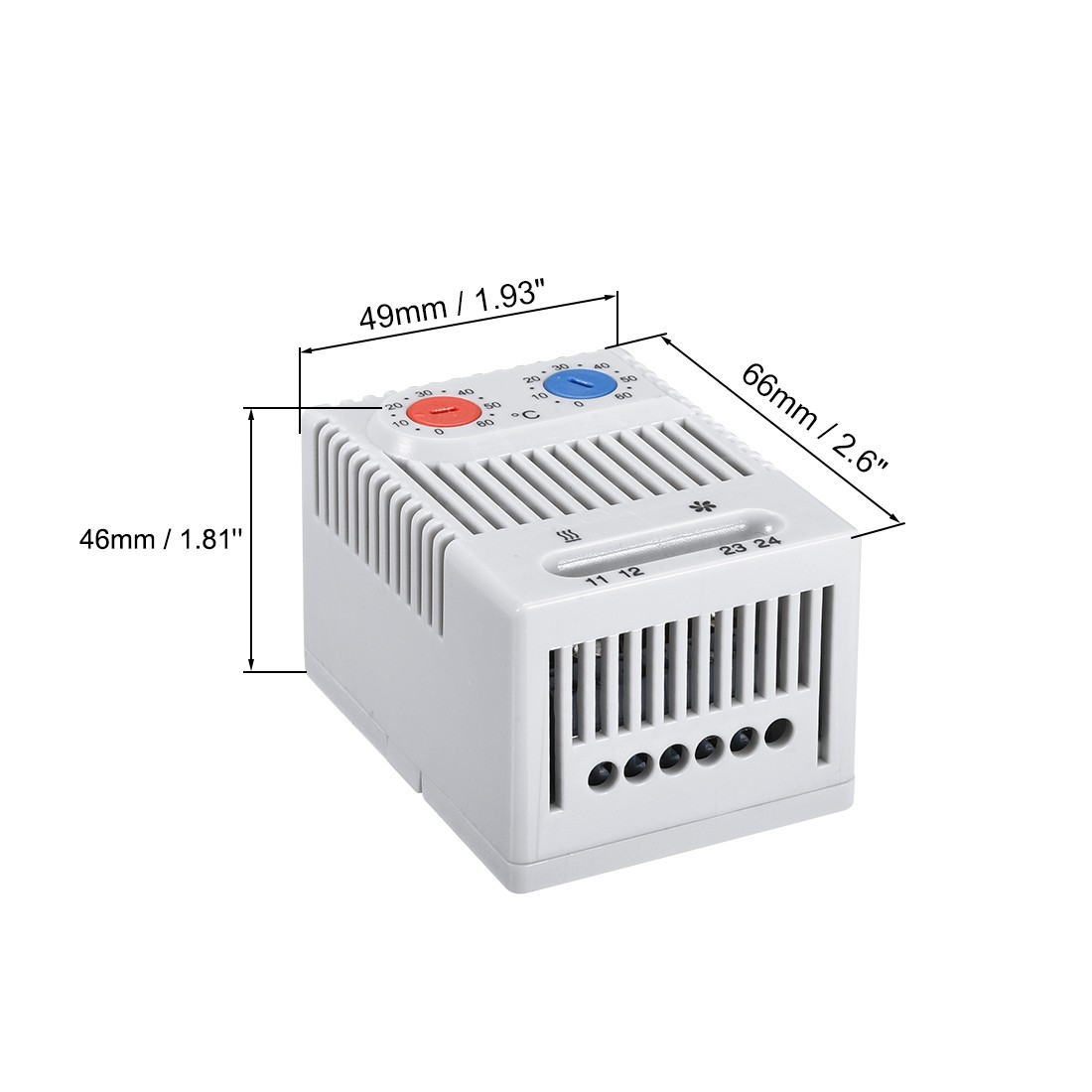 Mechanical Thermostat 0-60℃ Compact NC NO Temperature Controller Switch