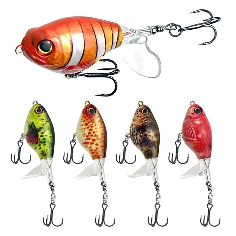 Whopper Popper 75mm style 16g Topwater Rotating Crankbait - Lot of 5 colors