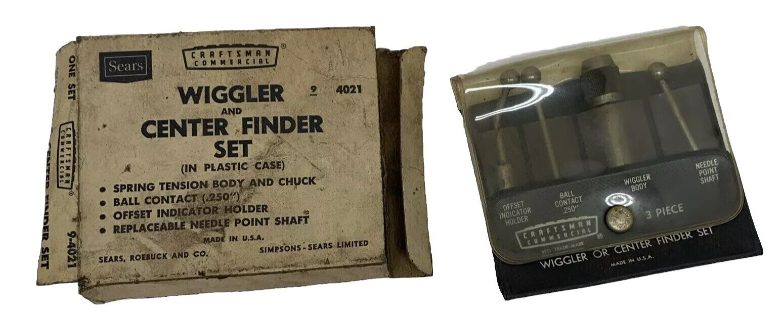 VTG Sears Craftsman Wiggler & Center Finder Set 3 piece 4021 In Org Package
