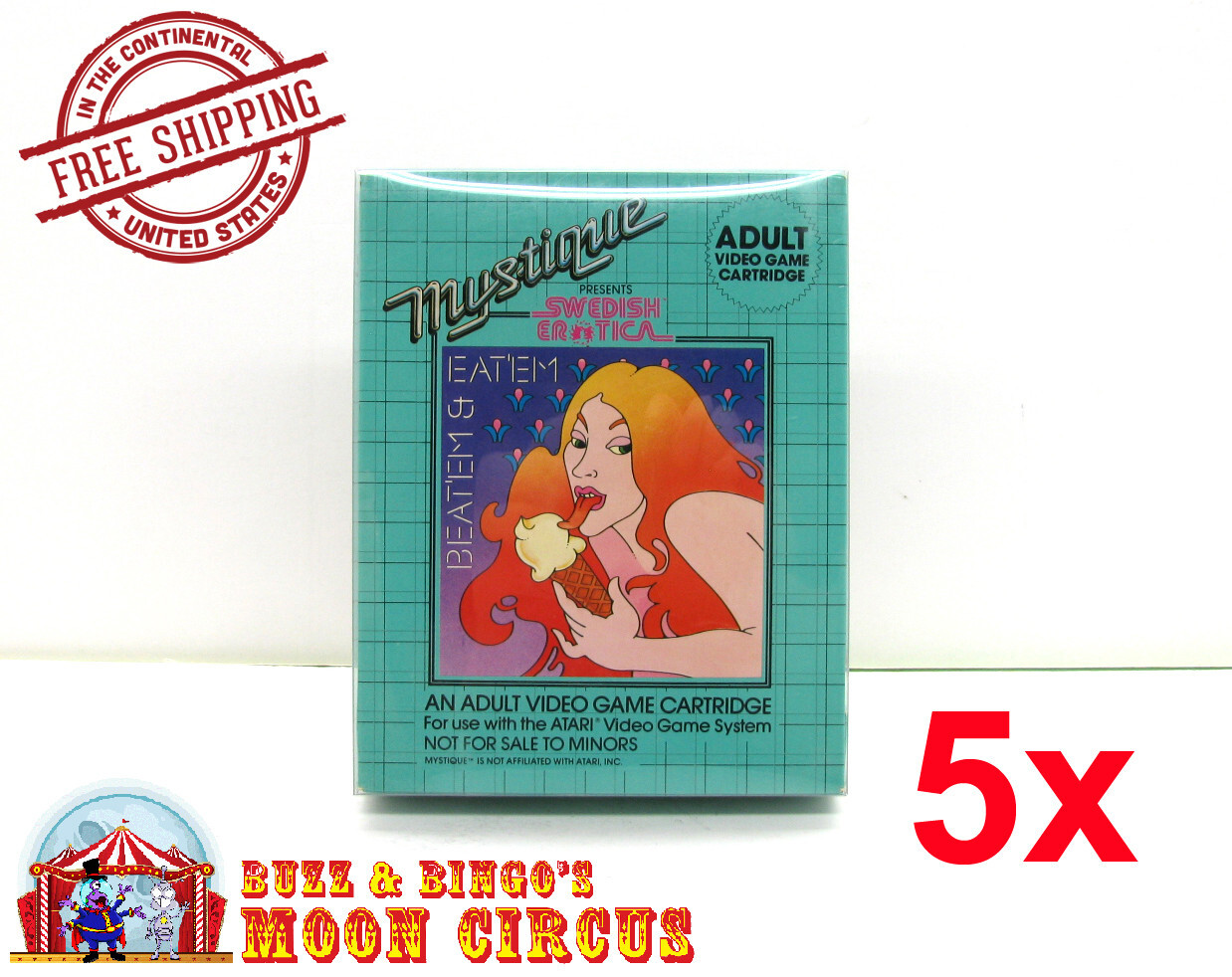 5X CLEAR PLASTIC BOX PROTECTOR FOR ATARI 2600 MYSTIQUE CIB GAME BOXES (SIZE G)