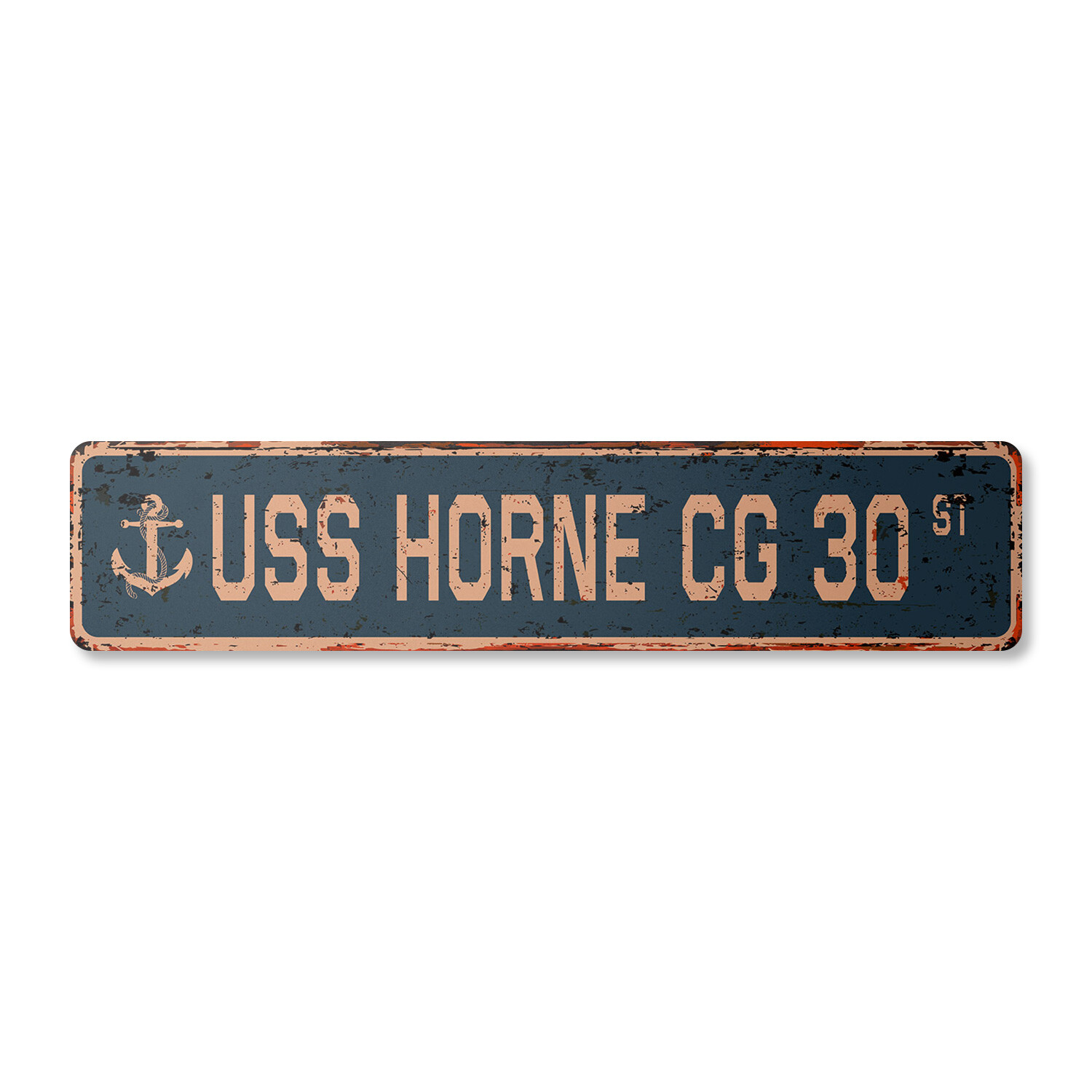 USS HORNE CG 30 Vintage Street Sign us navy ship veteran sailor rustic gift