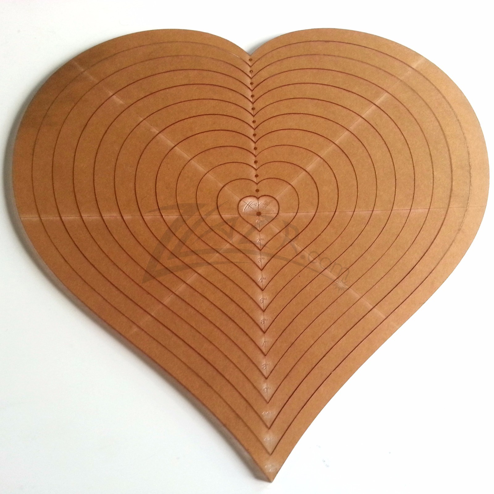 Large 12" x 1/4" HEART CLEAR NESTED Acrylic Template Plastic Stencil Quilting