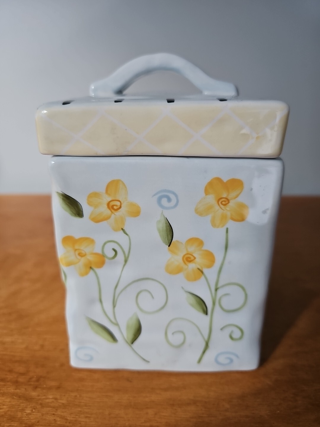 Ganz Bella Casa Yellow Floral Trinket Box 5" x 3 3/4