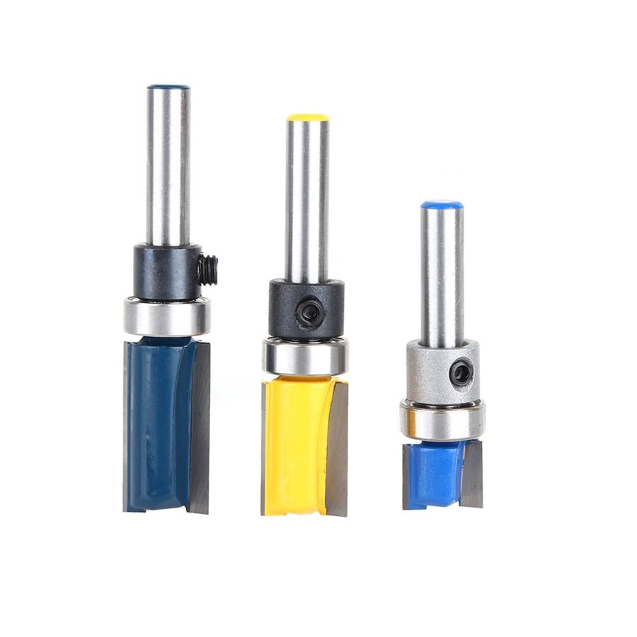 3Pc Woodworking Milling Cutter Router Bit Alloy Blade Carbon Steel Handle Cutter