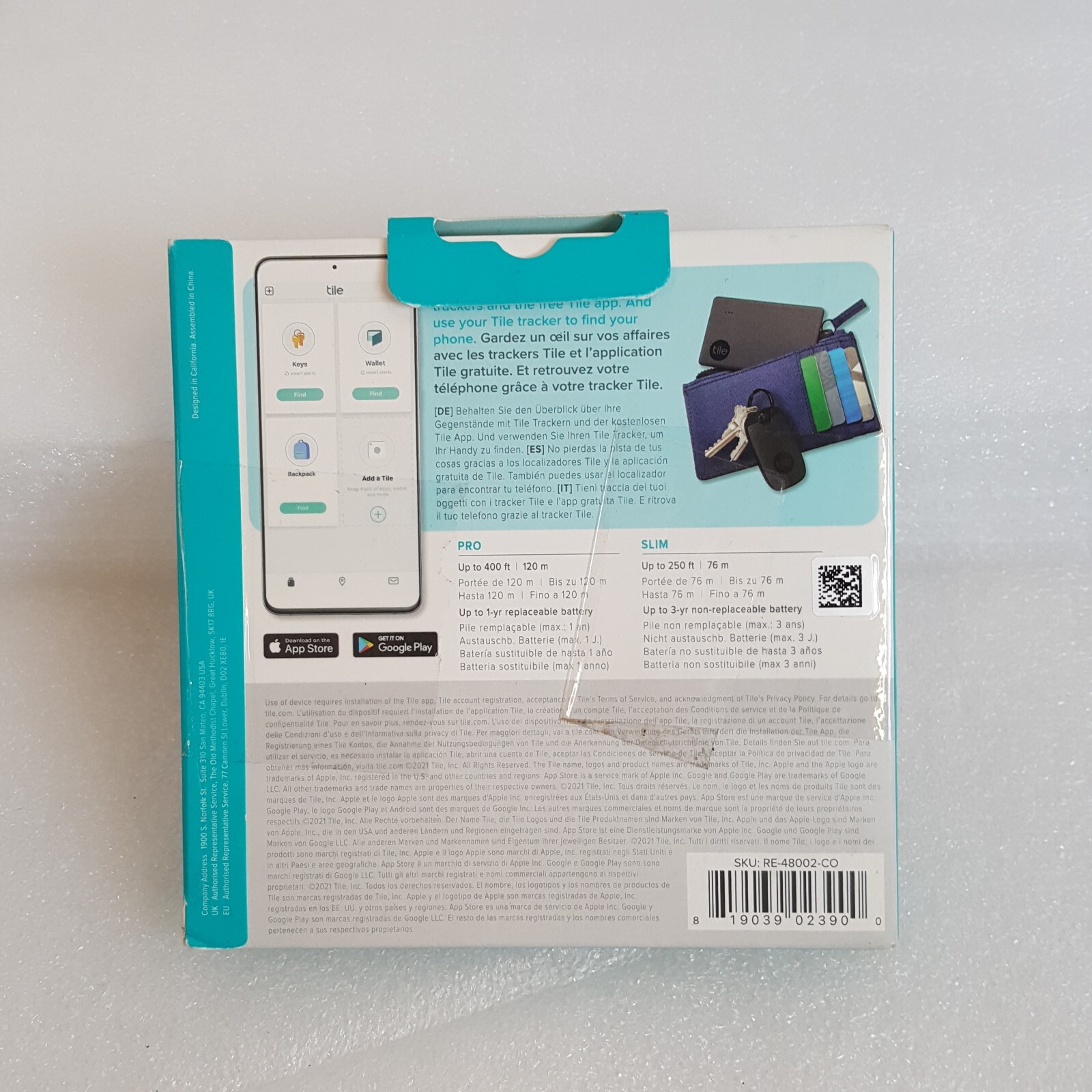 2 X 2-Pack Tile Performance 1 Pro 1 Slim Bluetooth Tracker Item Locator Finder