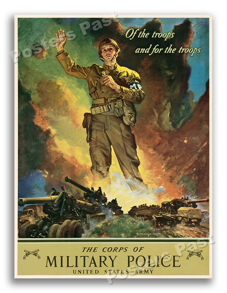 1942 Military Police Vintage Style WW2 US Army Poster - 18x24