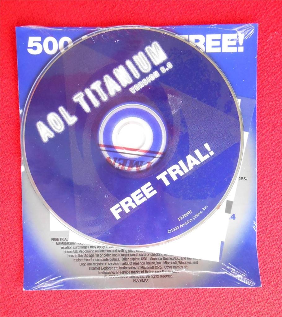 AMERICA ONLINE ~ AOL TITANIUM ~ Version 5.0 ~ VINTAGE Windows CD Disk Promo