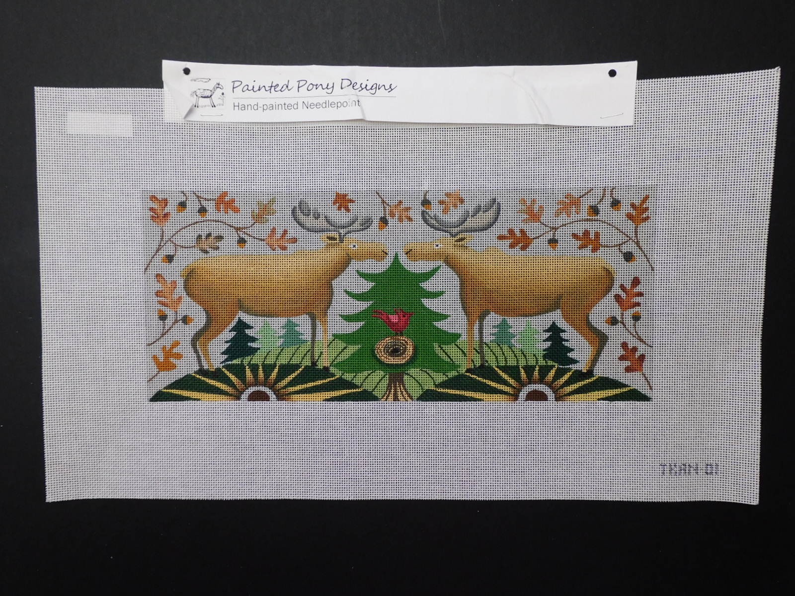 Woodland Moose Buddies by Painted Pony (SB33) Hand Painted Needlepoint