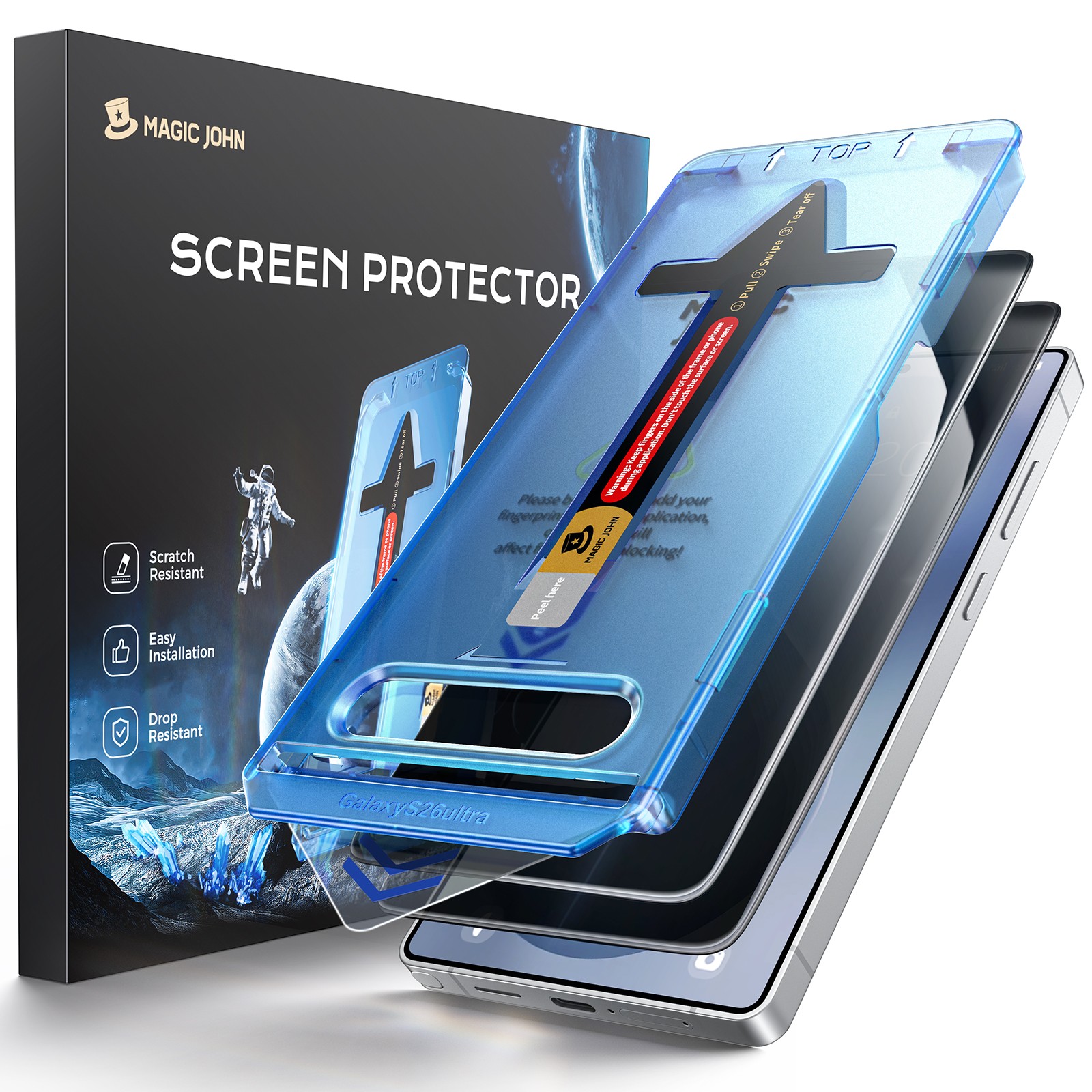 MAGIC JOHN for Samsung Galaxy S26 Ultra Screen Protector Tempered Glass Privacy
