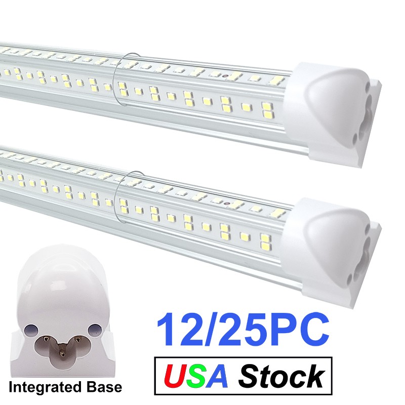 12/25PC 8 Foot Led Shop Lights 8FT Led Tube Light 144W T8 Integrated 8' Fixtures