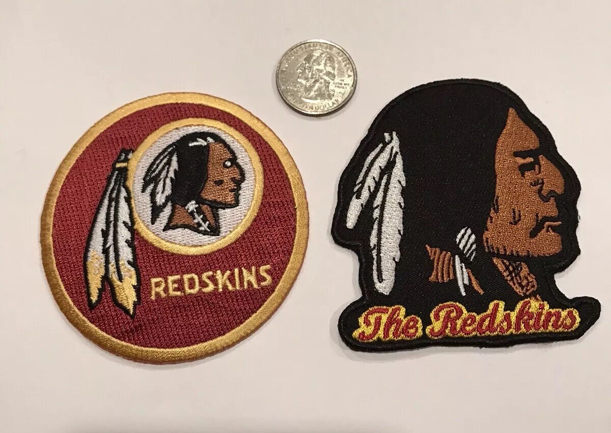 (2)-Washington Redskins vintage Style embroidered iron on logo patches 3”x 3”
