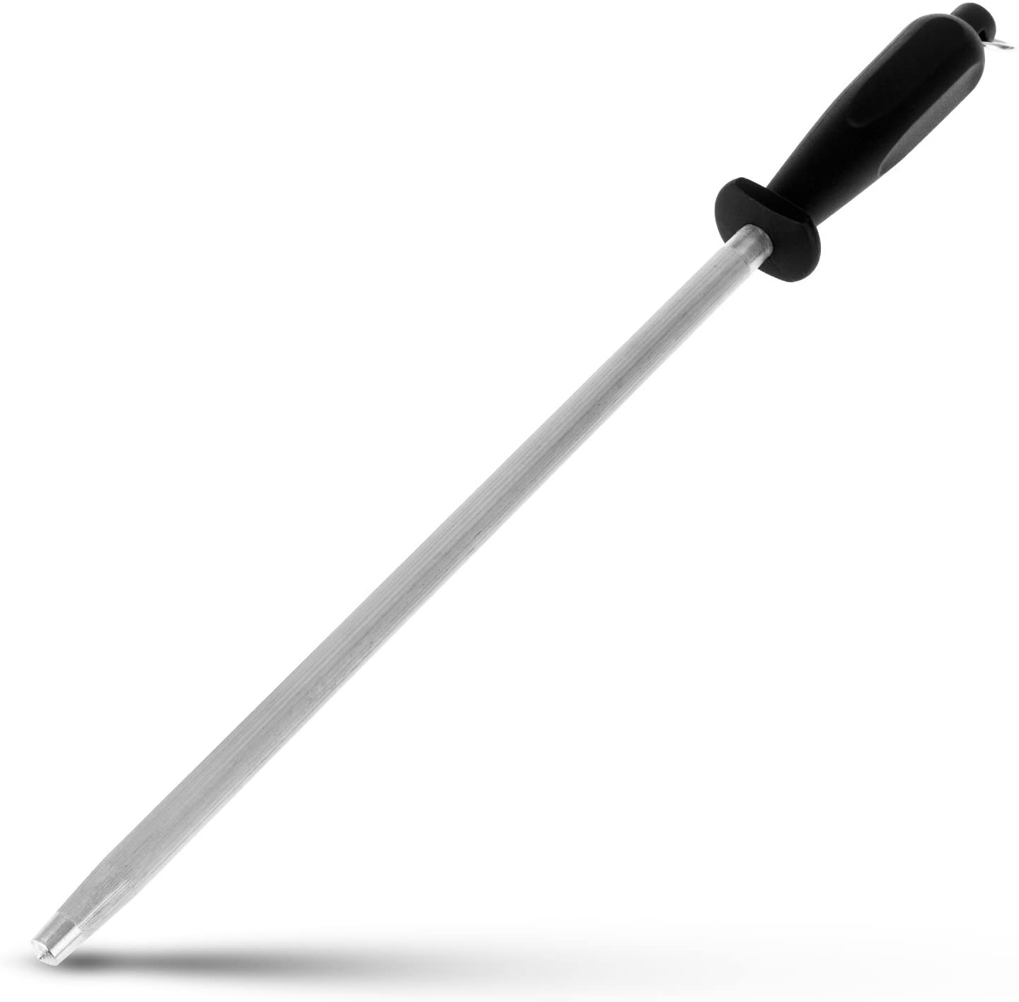 Professional Carbon Steel Black Knife Sharpening Steel, Black 12 Inch