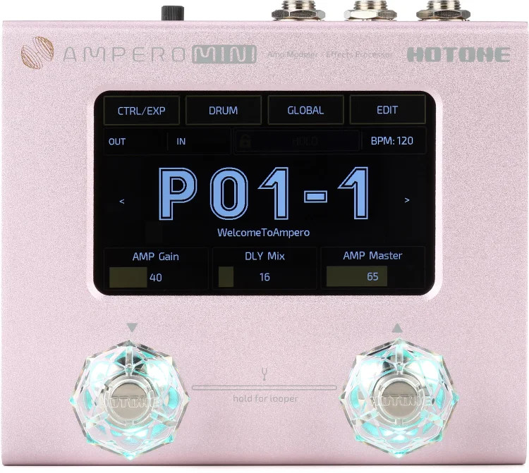 Hotone Ampero Mini Amp Modeler and Effects Processor - Purple Taro