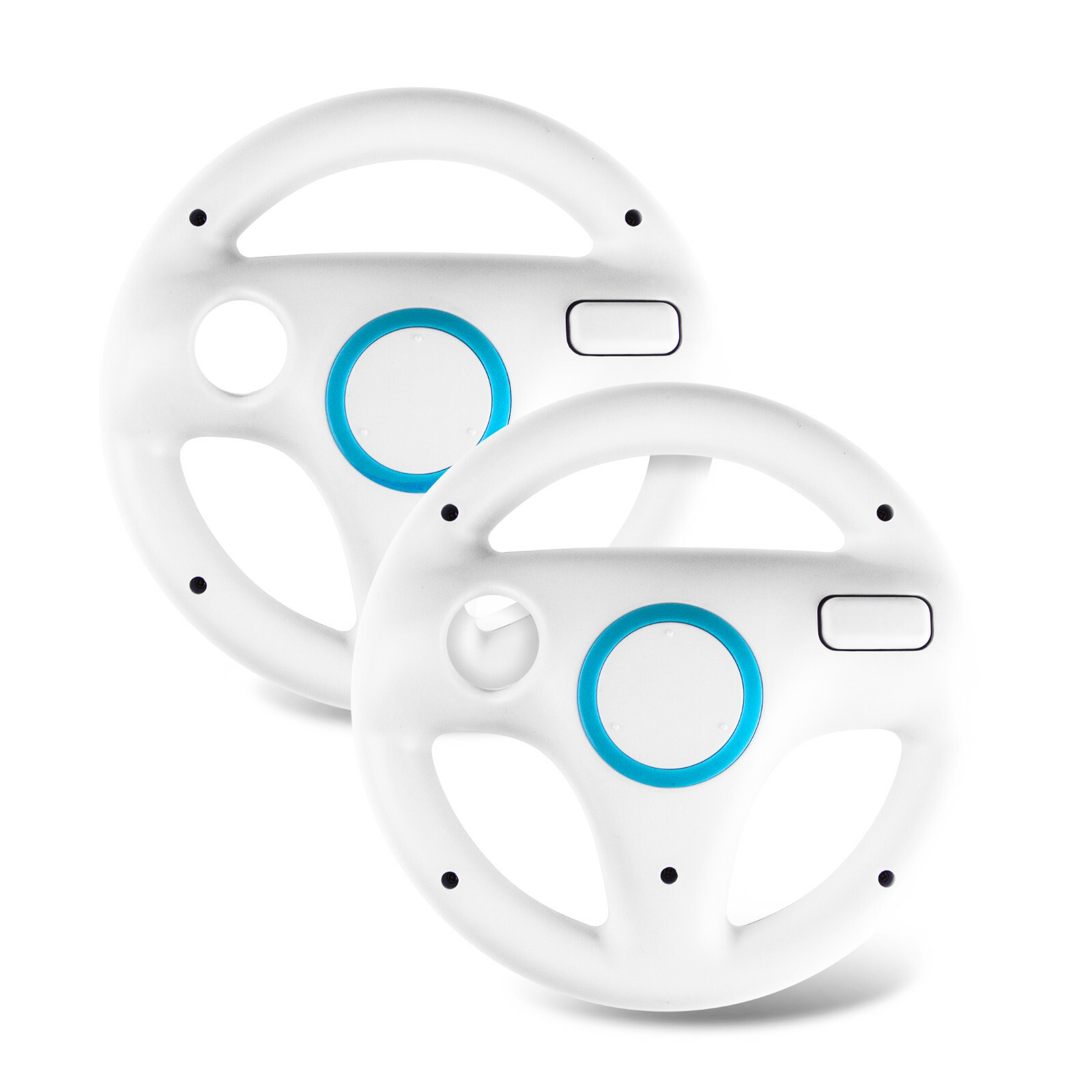 NEW 2 PACK Mario Kart Racing Steering Wheel for Nintendo Wii (Black/ White)