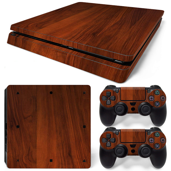 Sony PS4 Playstation 4 Slim Skin Sticker Protector Set - Wood 3 Theme