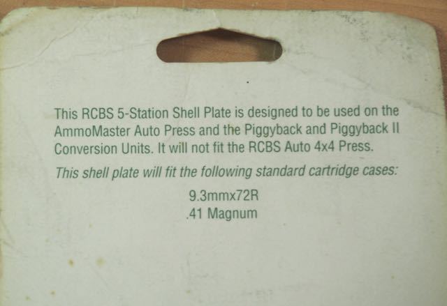 RCBS 5 Station Shell Plate #30-(88830)-NOS
